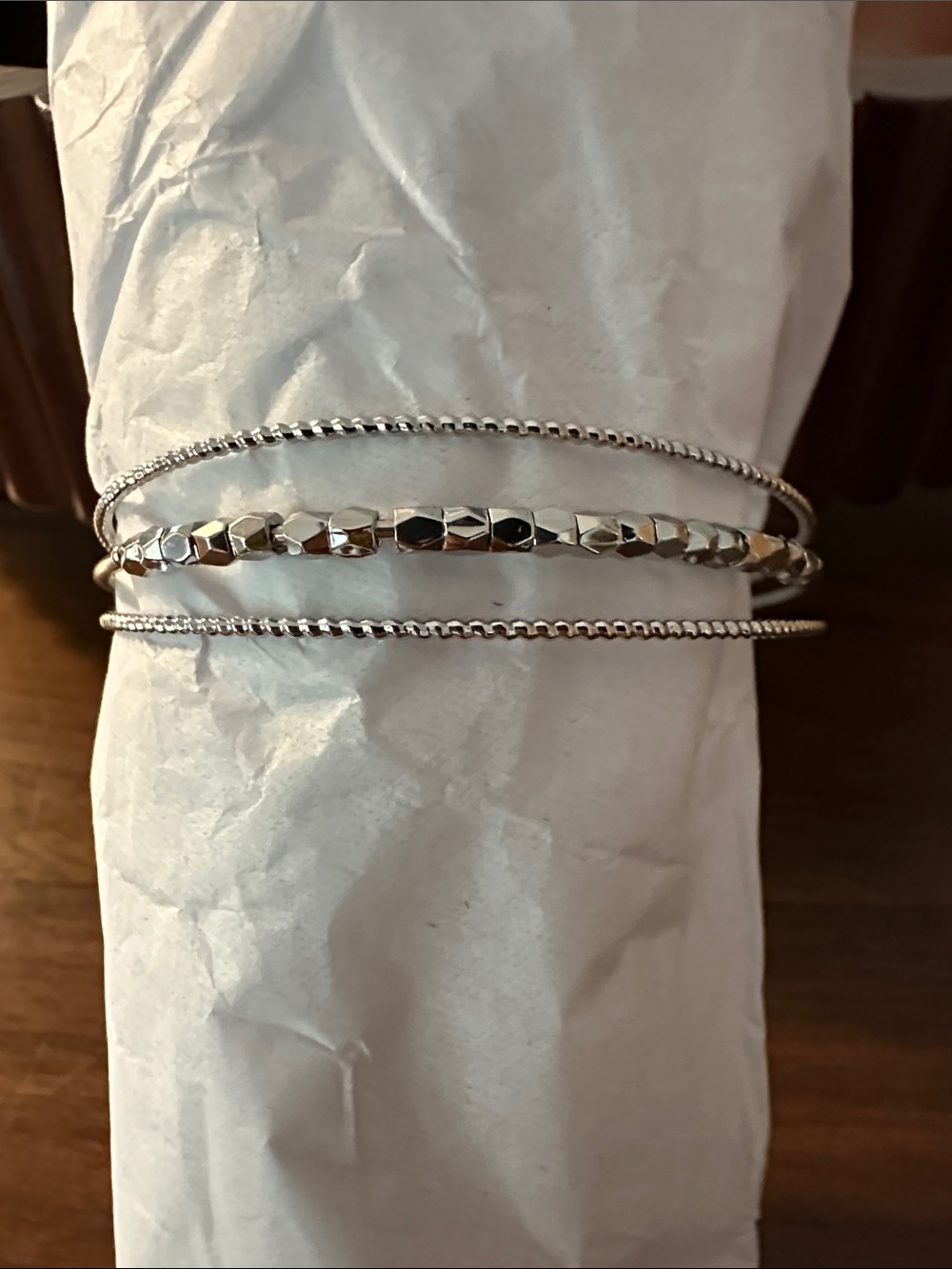 Slip on silver bracelet
